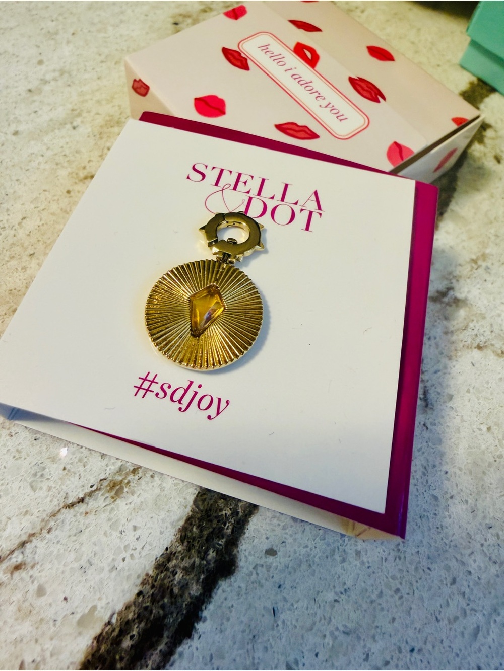 Stella & Dot Tatum Power Stone Medallion Charm